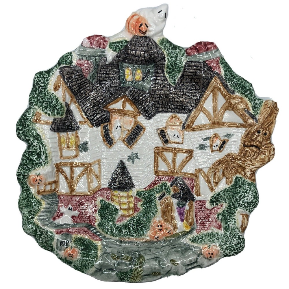 Fitz and Floyd Candy Dish 1993 Omnibus Halloween Plate VTG Collectible